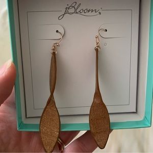 Jbloom Brown Wooden Dangle Earrings